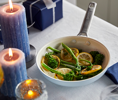 Skillet Roasted Broccolini with Garlic and Lemon