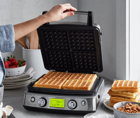 Belgian-style waffle makers in the GreenPan Ceramic Nonstick Elite 4-Square Waffle Maker