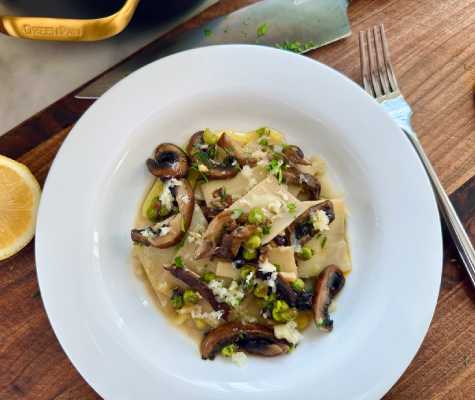 Hearts of Palm Maltagliati with Mushrooms