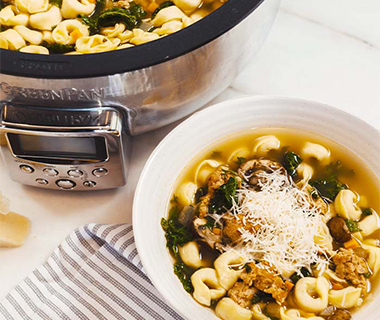 Italian Sausage, Kale, and Tortellini Soup