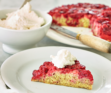 Pumpkin Spice Cranberry Almond Upside Down Cake