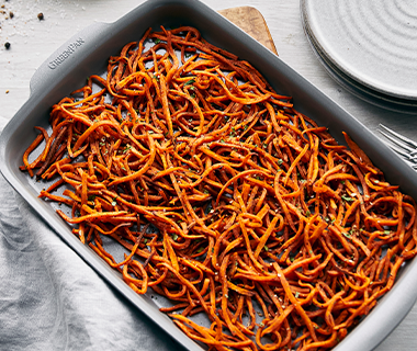 Baked Shoestring Sweet Potato Fries