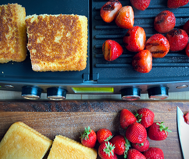 Grilled Cornbread and Strawberry Shortcakes