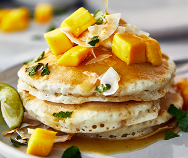 Coconut and Mango Pancakes