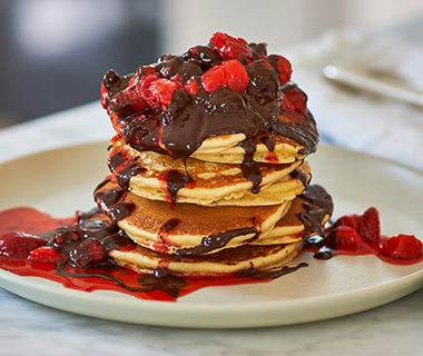 Chocolate Strawberry Buttermilk Pancakes