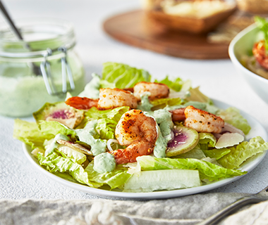 Romaine Salad with Shrimp and Green Goddess Dressing