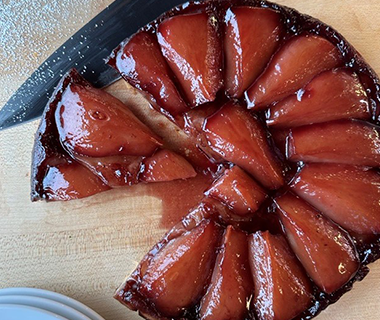 Red Wine Pear Tarte Tatin