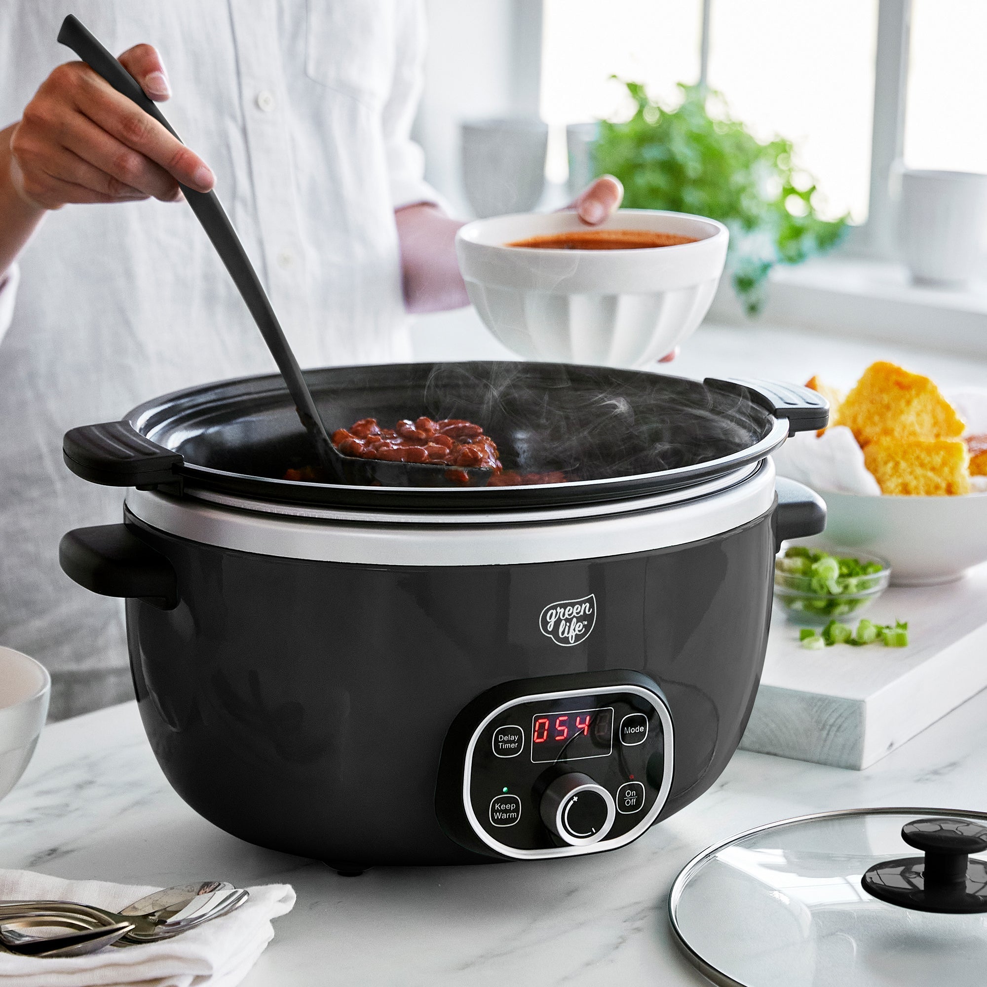 Nonstick Slow Cooker Pink Stew Pot Slow Cookers Crockpot Multifunctional  Electric Pan Free Shipping Cook Cooking Appliances Home