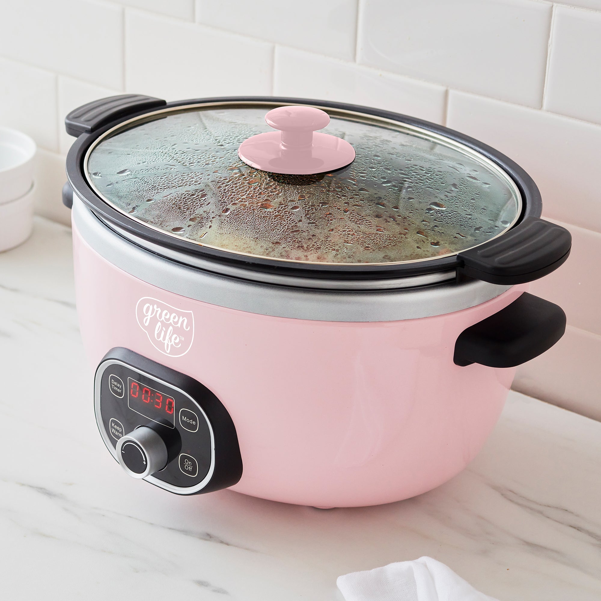 GreenLife Ceramic Nonstick, 6QT Slow Cooker, Pink - Yahoo Shopping