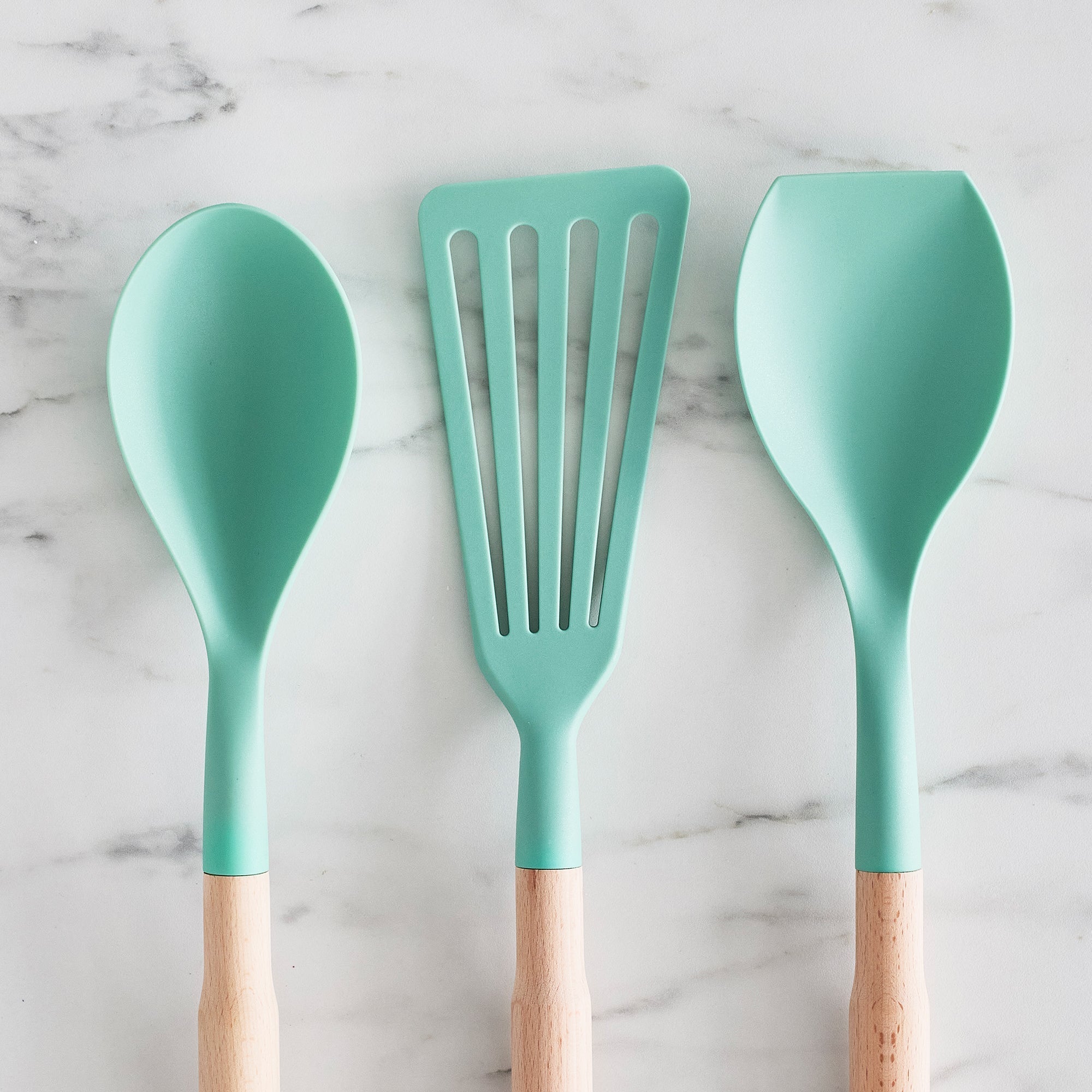 2 Pack Plastic Cooking Ladle/Spatula/Spoon Holder Kitchenware Blue+Green