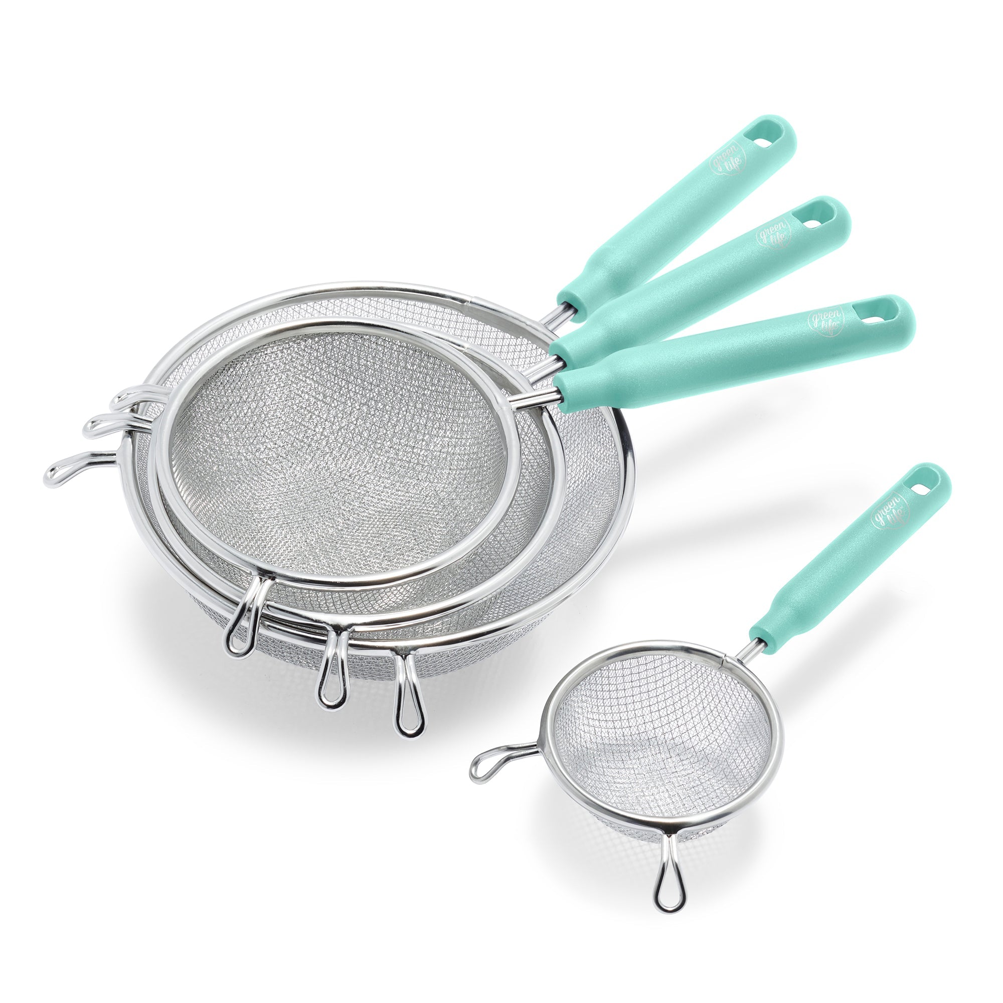 GreenLife Stainless Steel 5 Piece Cutlery Set, Turquoise