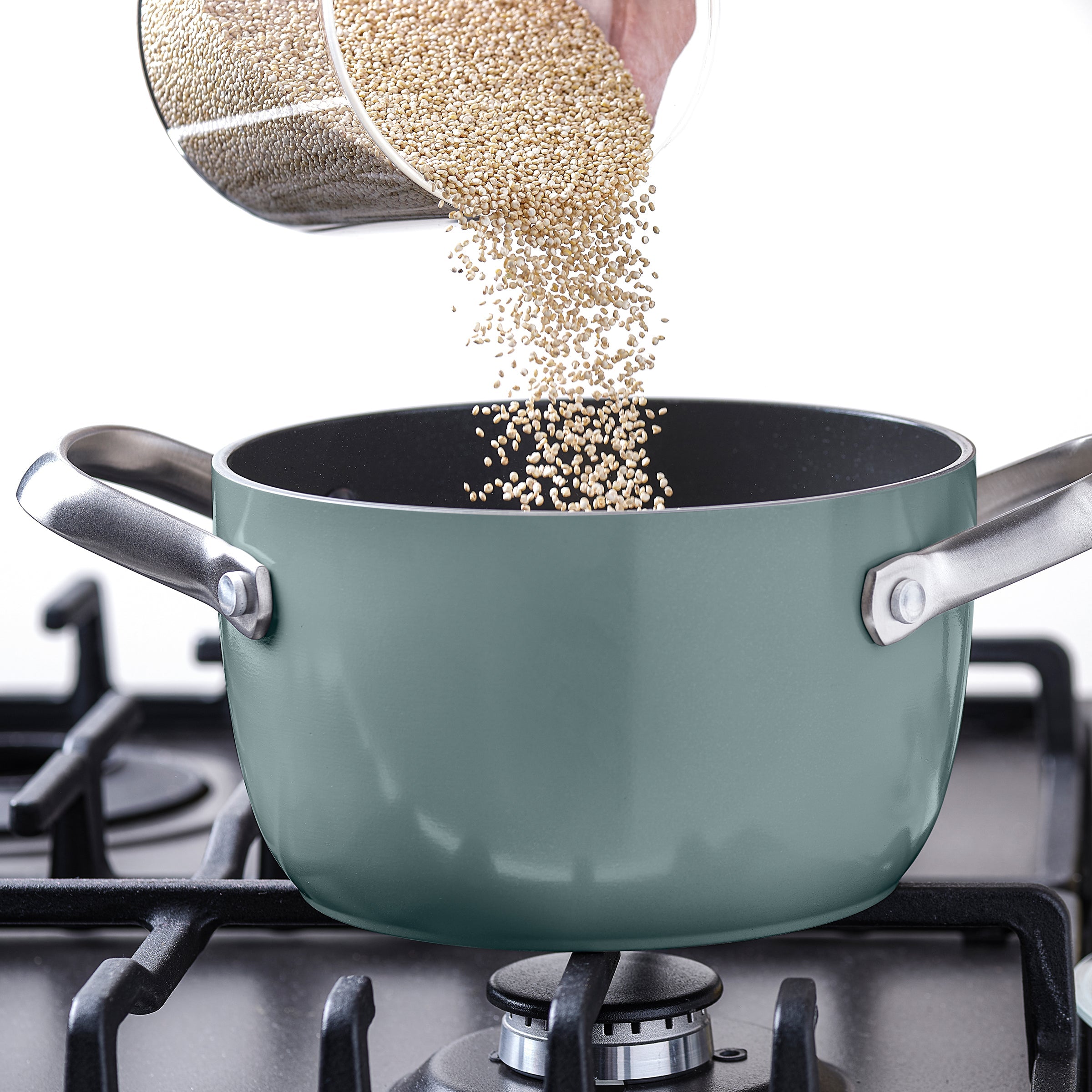  GreenPan Healthy Ceramic Nonstick, 2QT Rice Grains and
