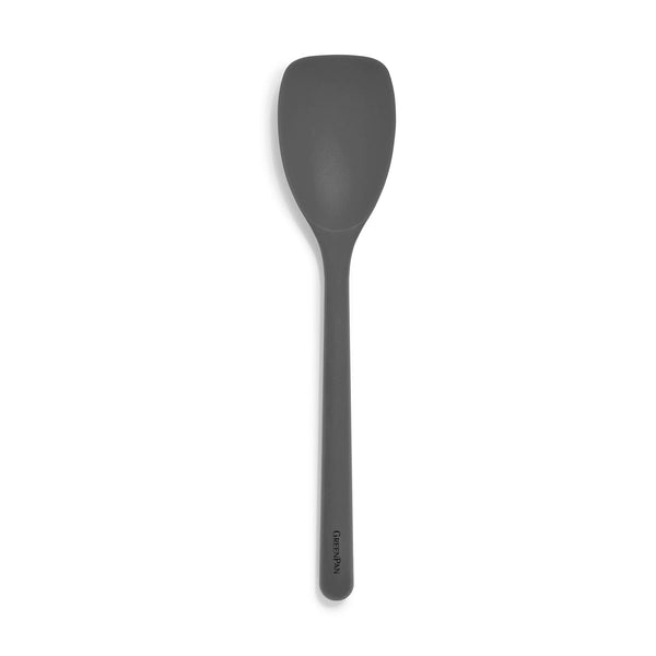 Daily Kitchen Solid Cooking Spoon Heat Resistant Silicone and Stainless  Steel Metal - Best Serving Spoon with Rubber Grip - Flexible Silicone Spoon