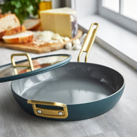 Stanley Tucci™ Ceramic Nonstick 12" Frypan with Lid | Venetian Teal