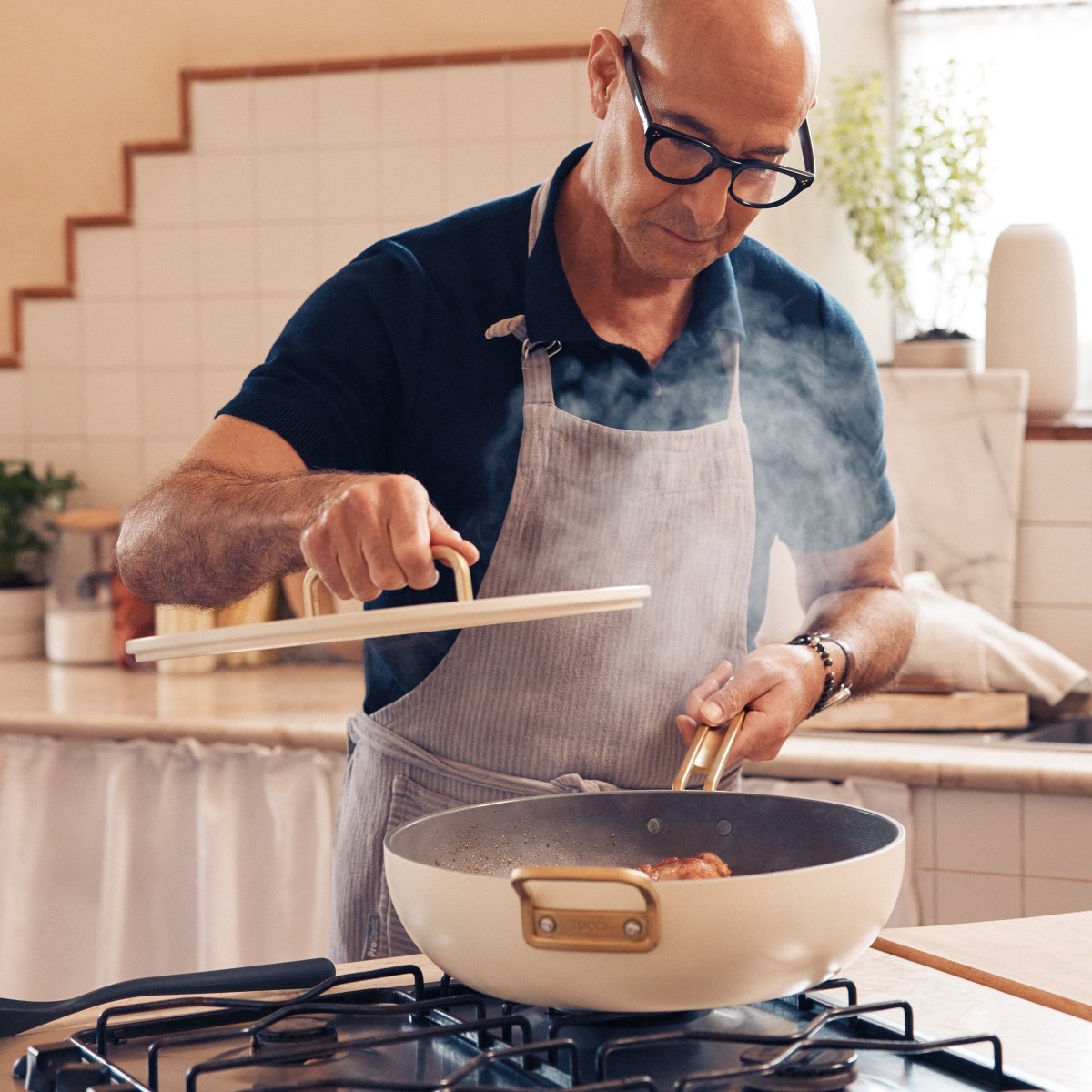 Stanley Tucci™ Ceramic Nonstick 6.5-Quart Essential Stanley Pan | Carrara White