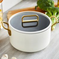 Stanley Tucci™ Ceramic Nonstick 11-Piece Cookware Set with The Tucci Cookbook | Carrara White
