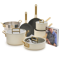 Stanley Tucci™ Ceramic Nonstick 11-Piece Cookware Set with The Tucci Cookbook | Carrara White