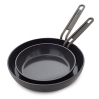 Stanley Tucci™ Ceramic Nonstick 8" and 10" Frypan Set | Milano Black