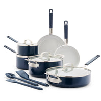 Bobby Flay by GreenPan Professional Ceramic Nonstick 13-Piece Cookware Set | Oxford Blue