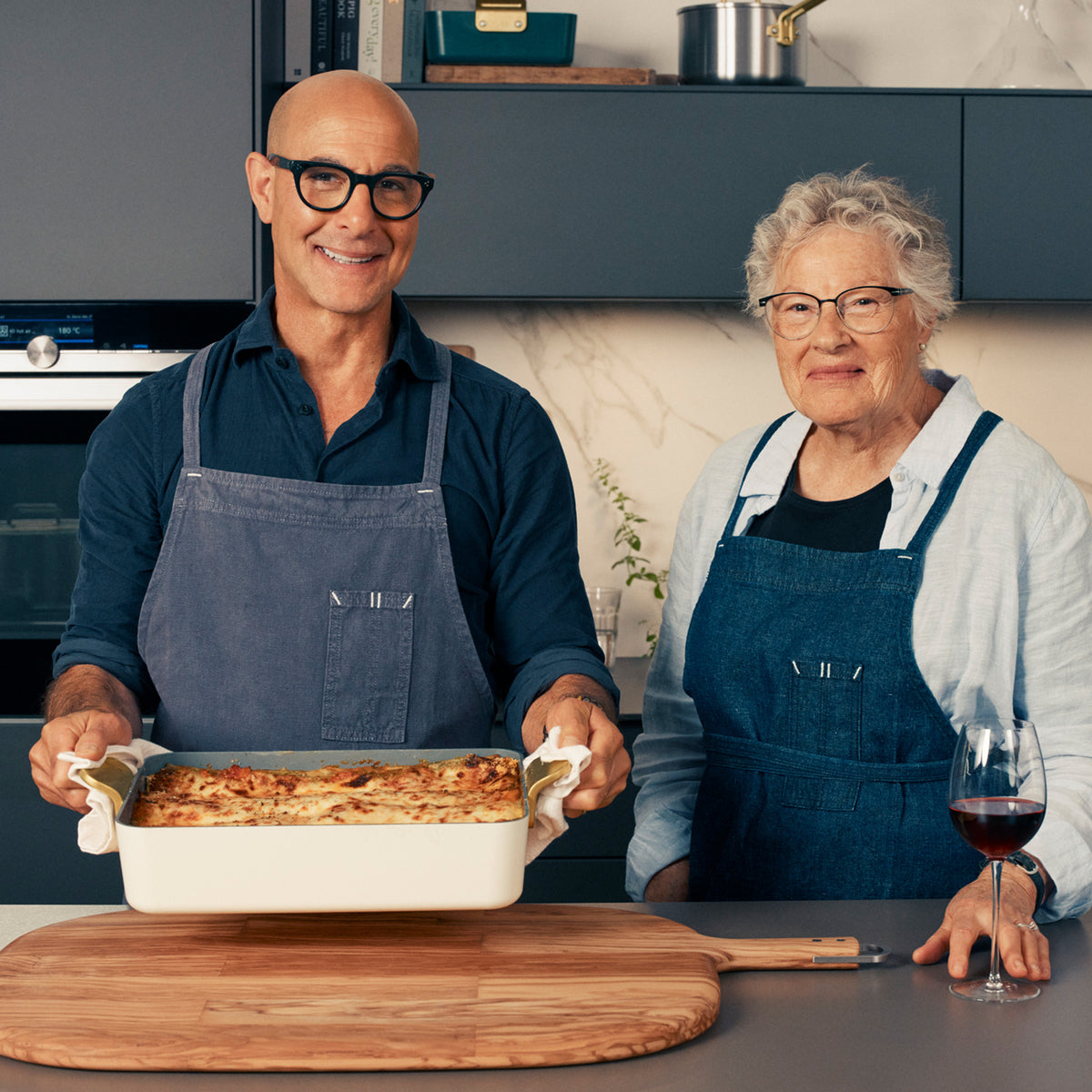 Stanley Tucci™ Ceramic Nonstick Lasagna Pan | Carrara White