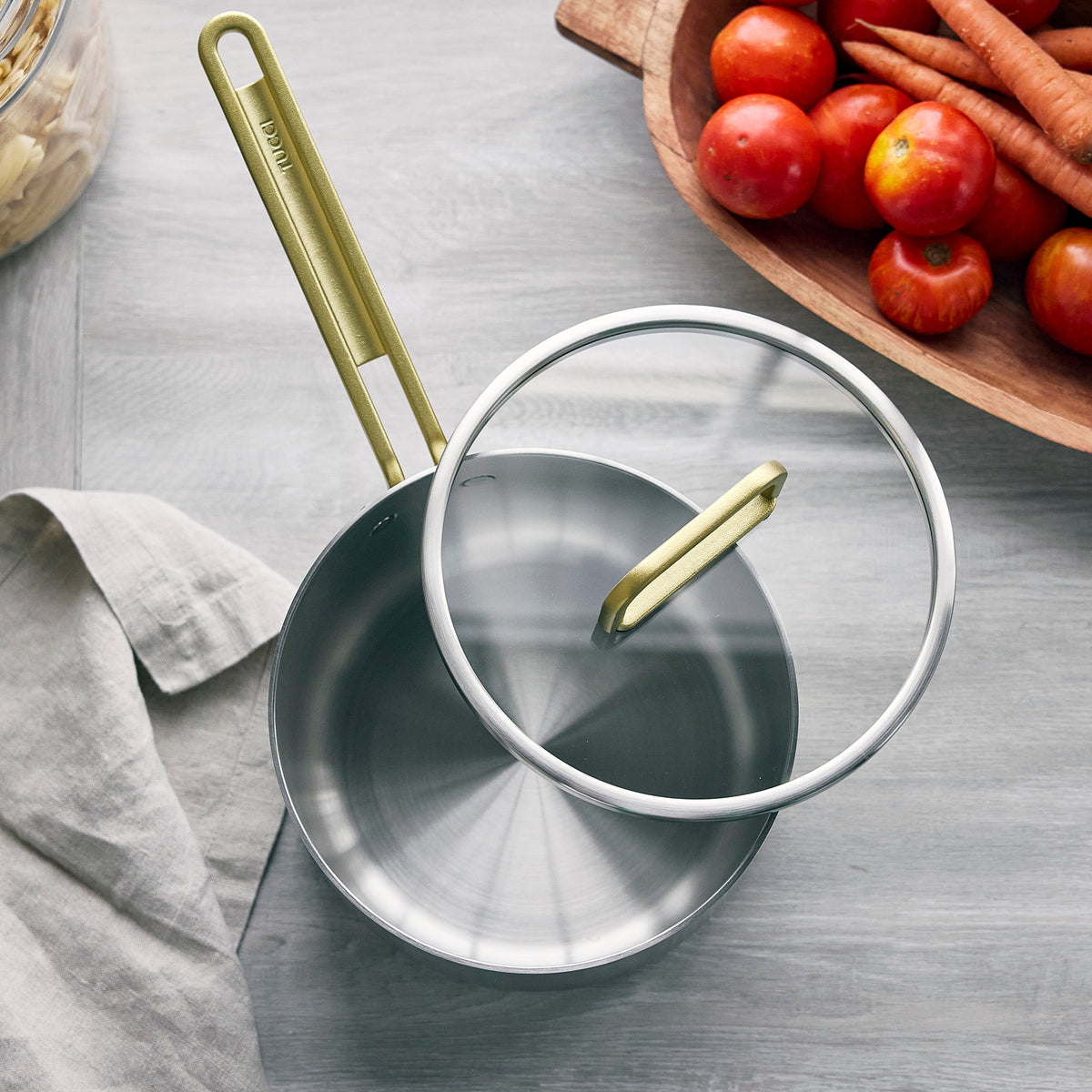 Metal utensil safe saucepan