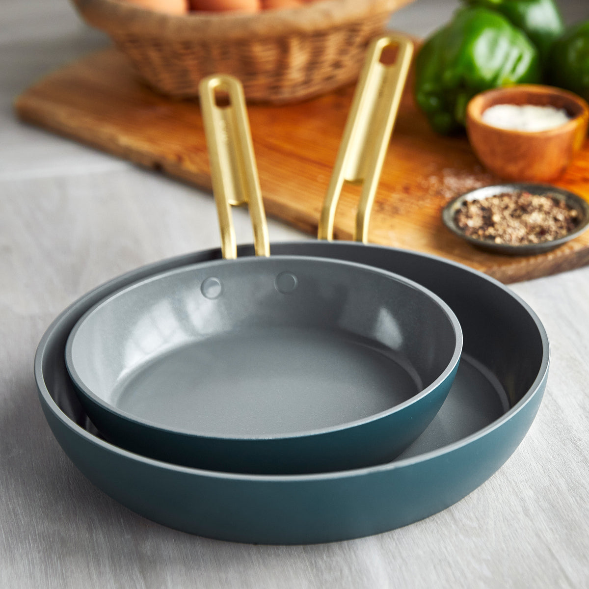 Stanley Tucci™ Ceramic Nonstick 6-Piece Cookware Set with the Tucci Cookbook | Venetian Teal