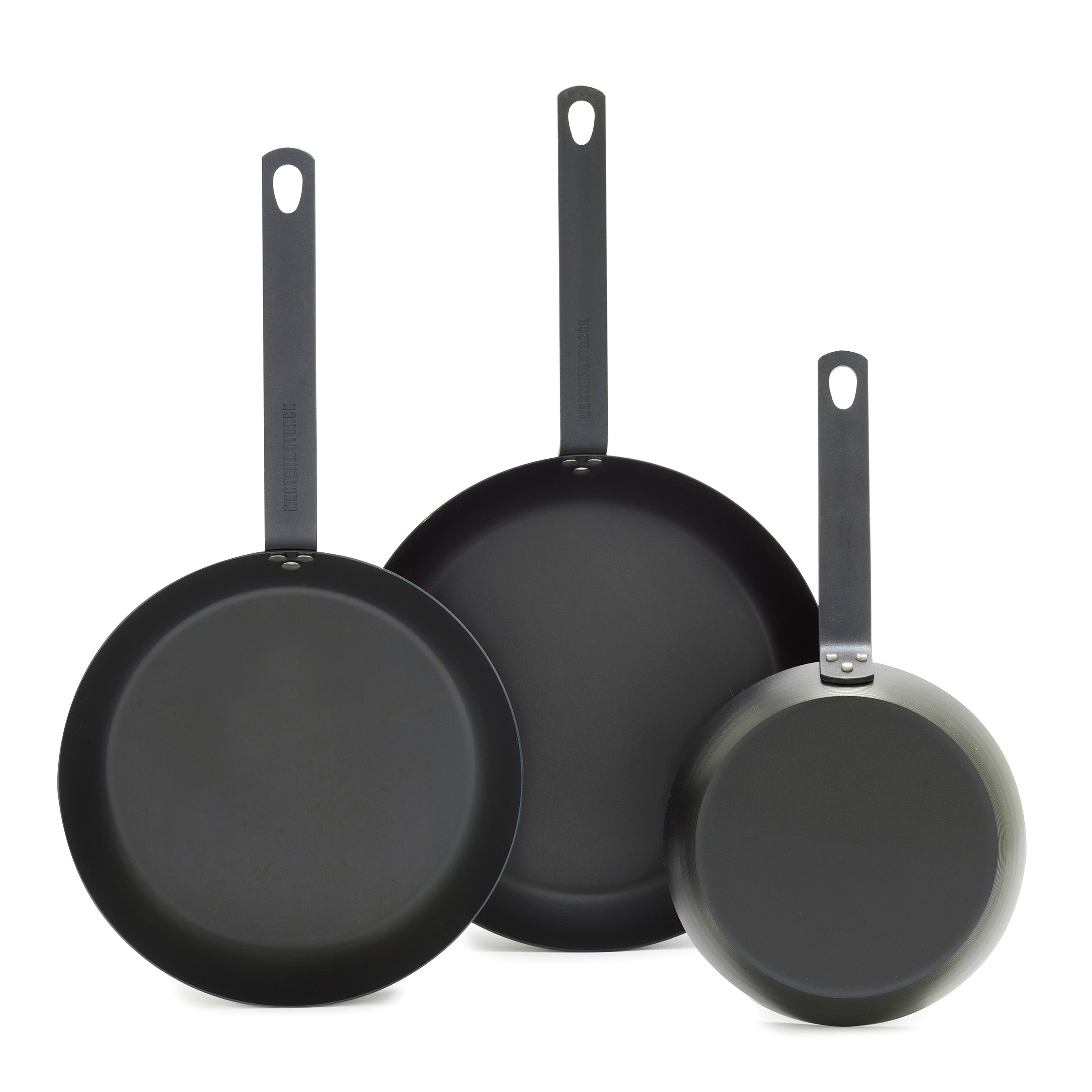 Merten & Storck Carbon Steel 8", 10" and 12" Frypan Set