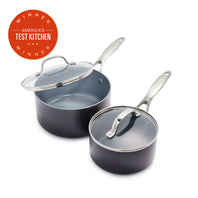 Valencia Pro Ceramic Nonstick 1.5-Quart and 3-Quart Saucepan Set with Lids