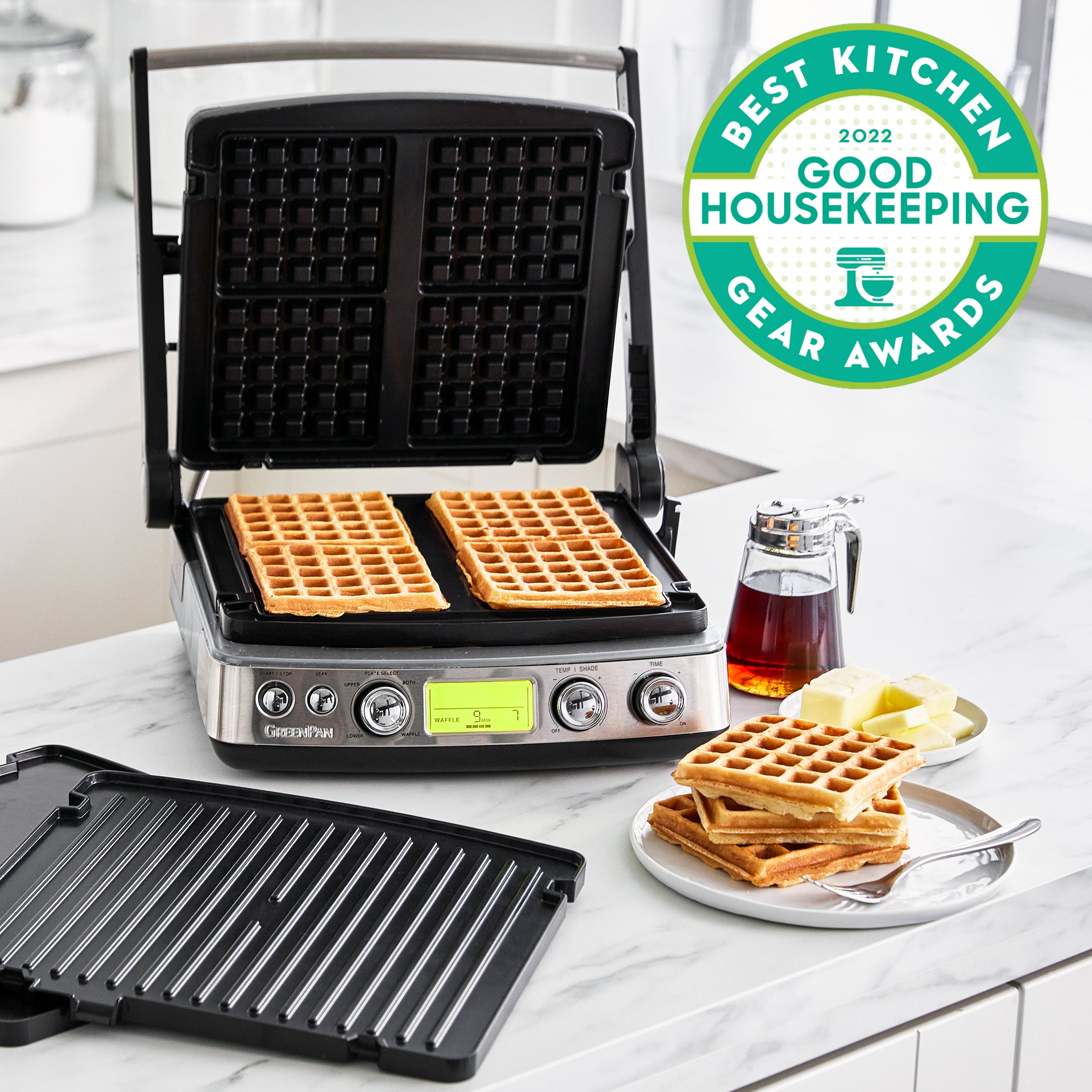 Elite Multi Grill, Griddle & Waffle Maker | Premiere Stainless Steel