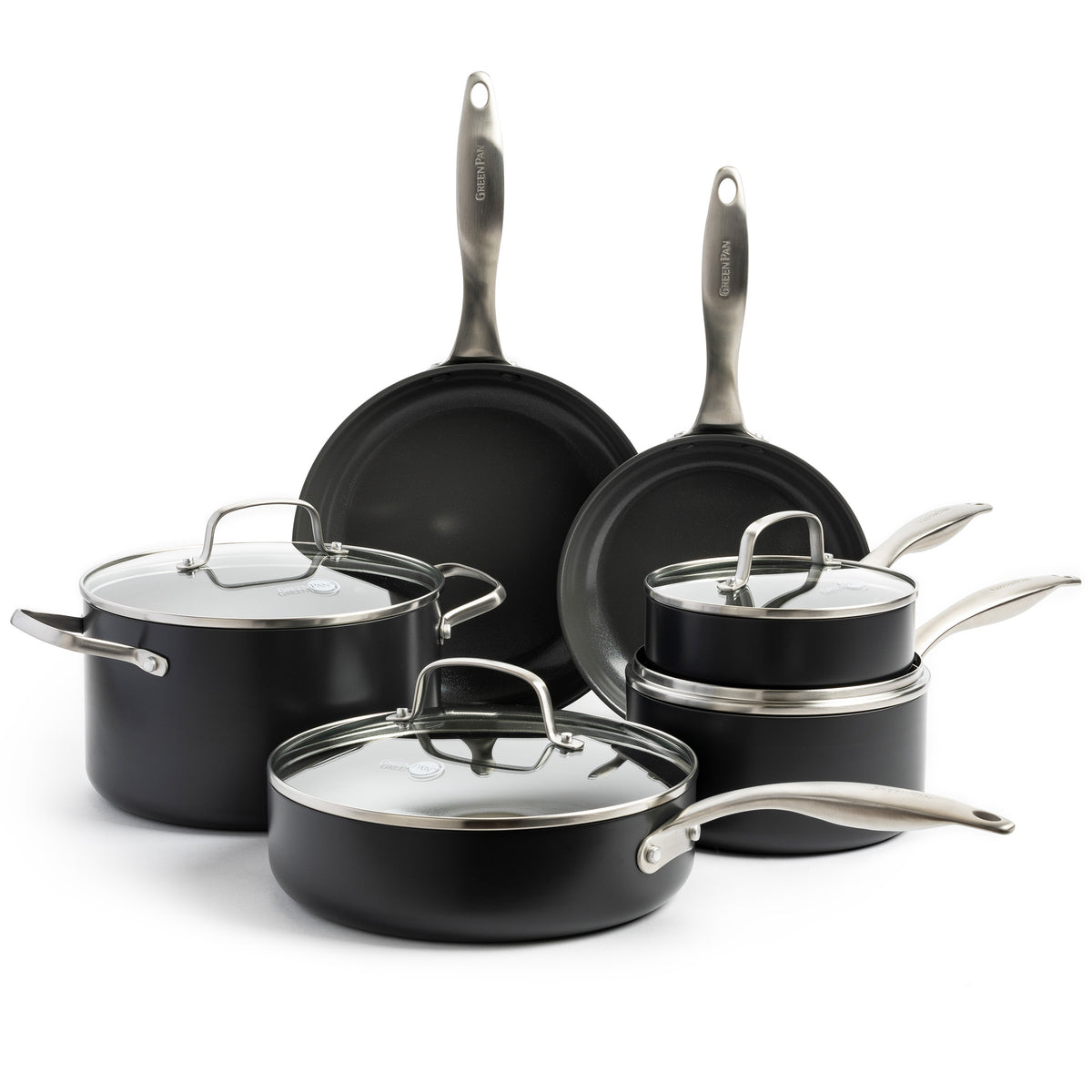 Canterbury Ceramic Nonstick 10-Piece Cookware Set | Gray