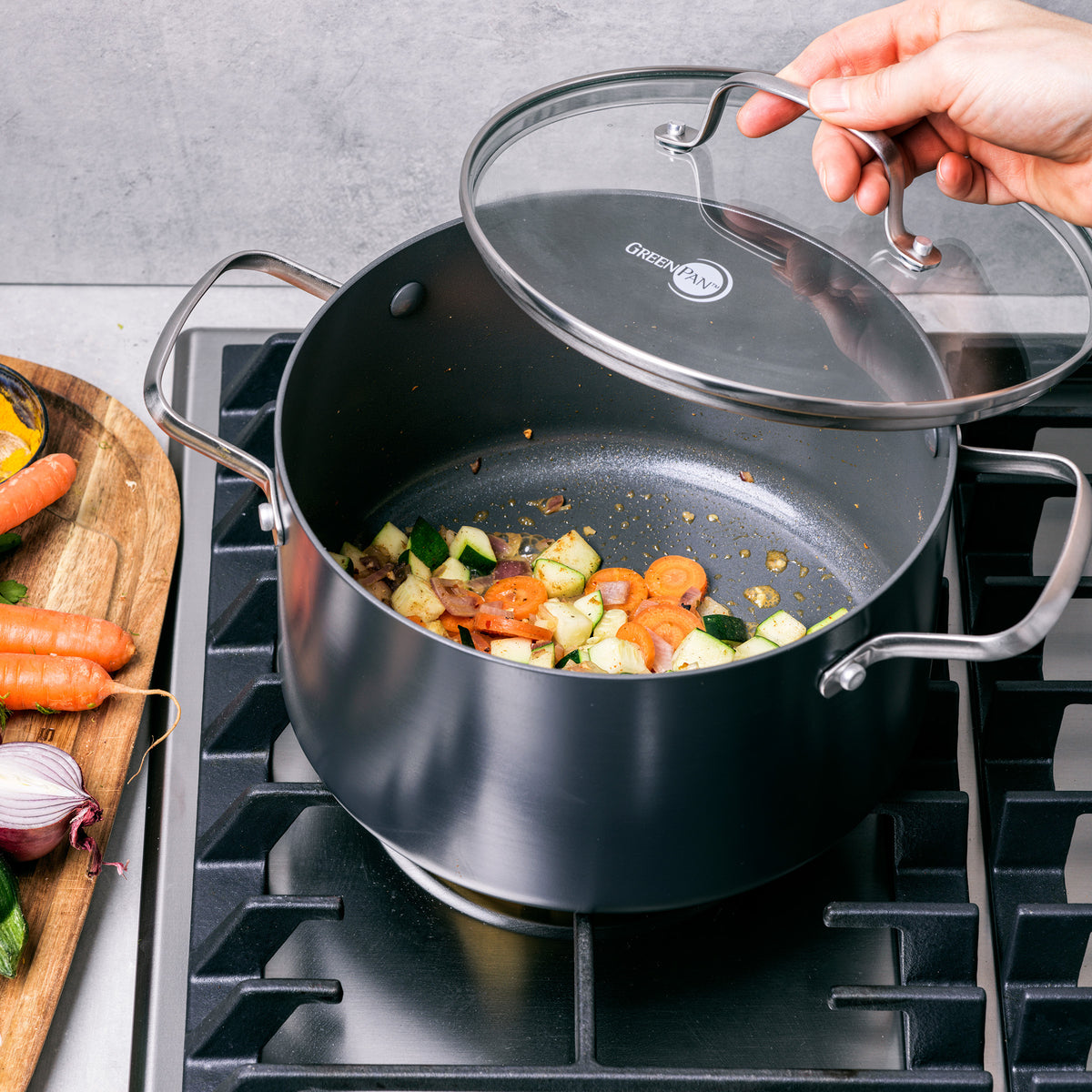 Canterbury Ceramic Nonstick 10-Piece Cookware Set | Gray