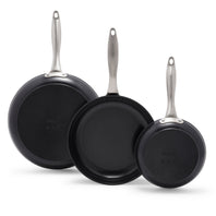 Black Pro Ceramic Nonstick 8", 10" and 12" Frypan Set