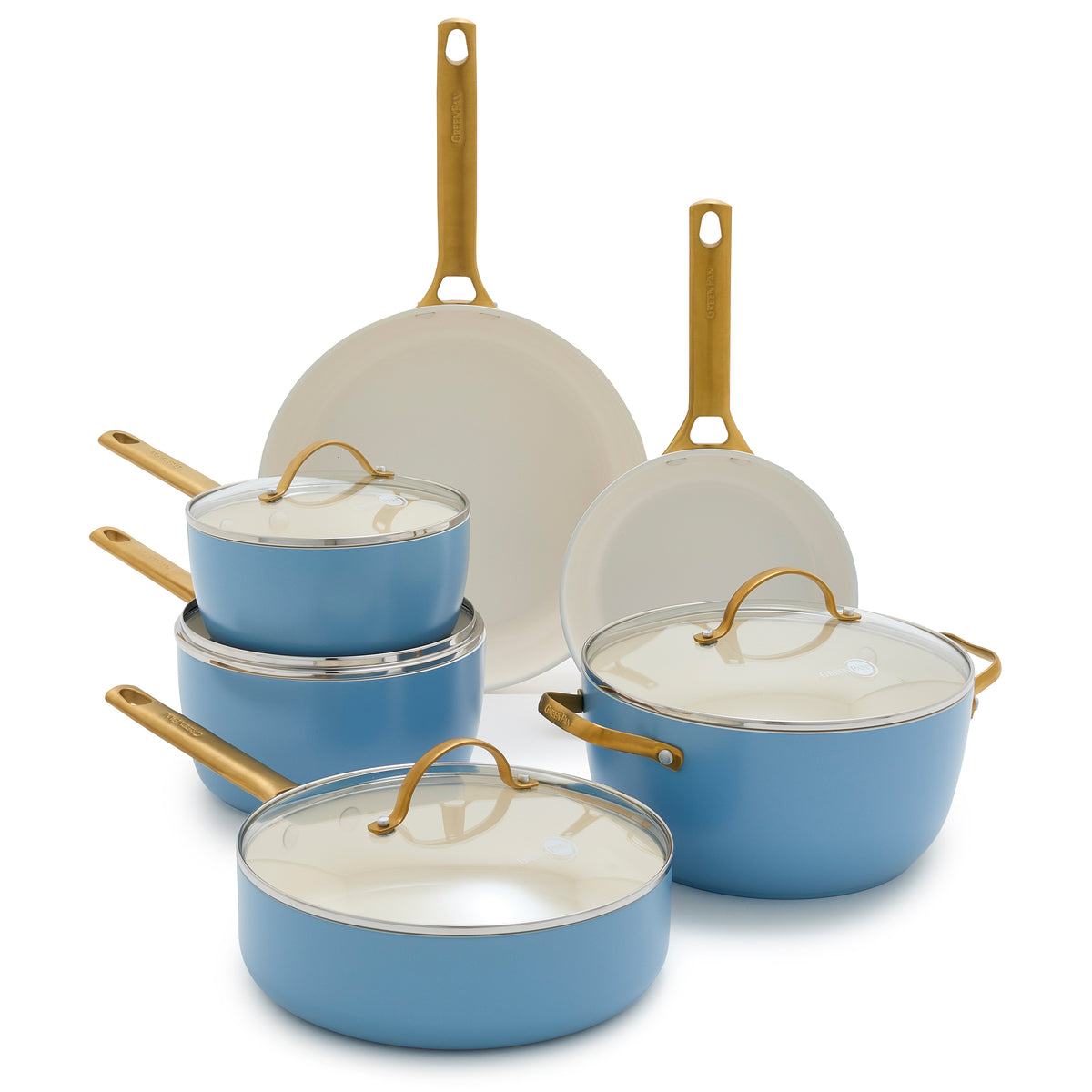 GreenPan Reserve Sky Blue 10-Piece Ceramic Non-Stick Cookware Set