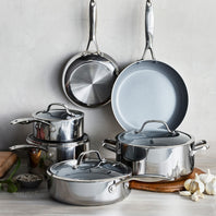 Valencia Pro cookware set in 3-ply stainless steel