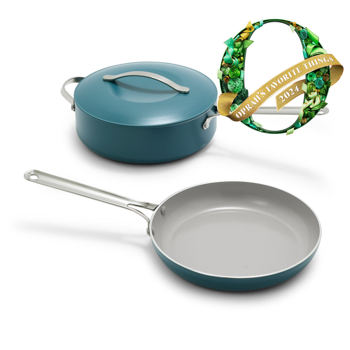 Nova Ceramic Nonstick 3-Piece Cookware Set | Deep Teal