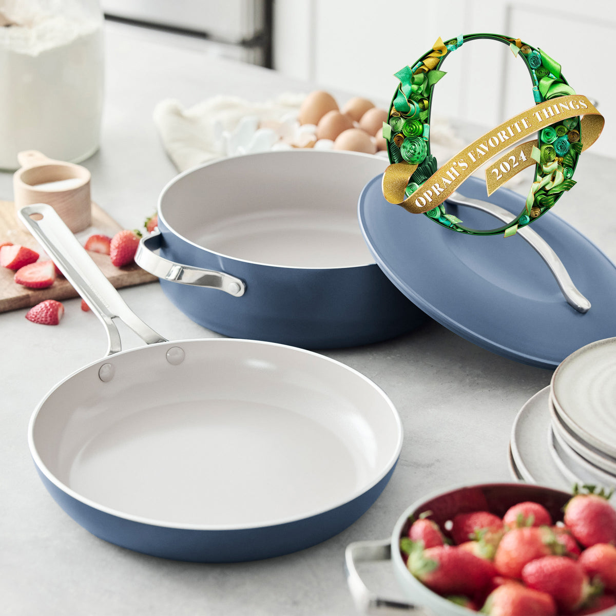 Nova Ceramic Nonstick 3-Piece Cookware Set | Ocean