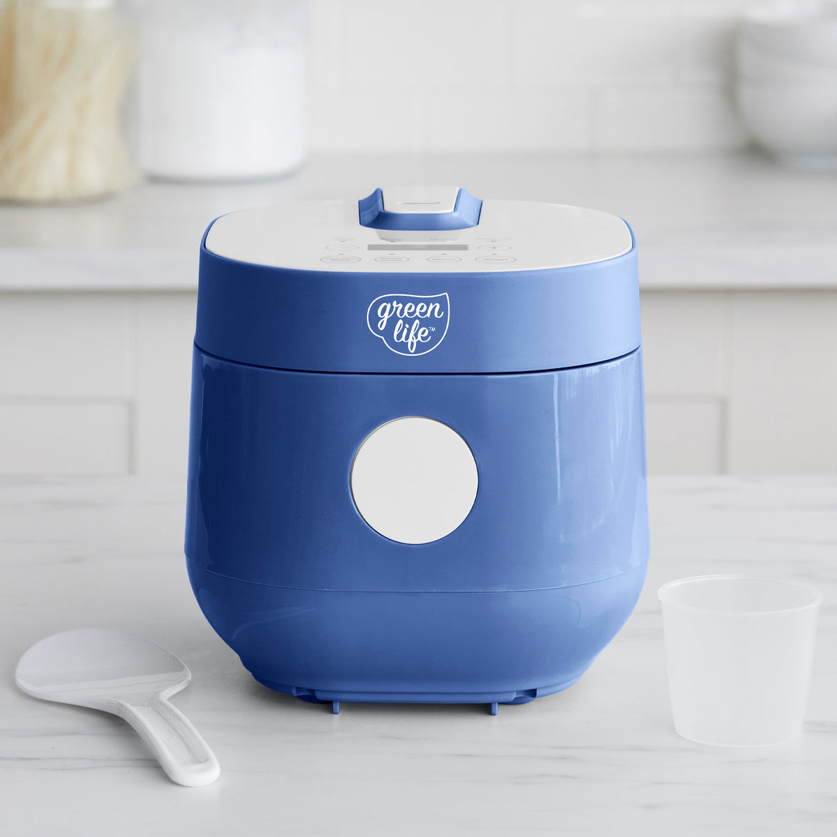 GreenLife 4-Cup Rice & Grains Cooker | Blue