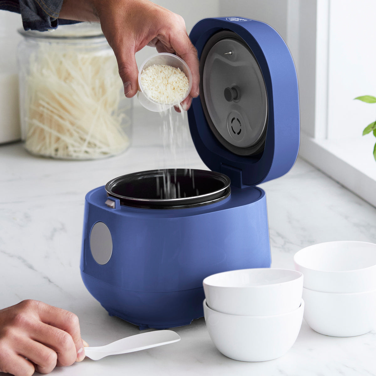 GreenLife 4-Cup Rice & Grains Cooker | Blue