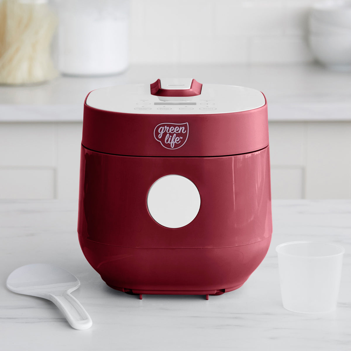 GreenLife 4-Cup Rice & Grains Cooker | Red