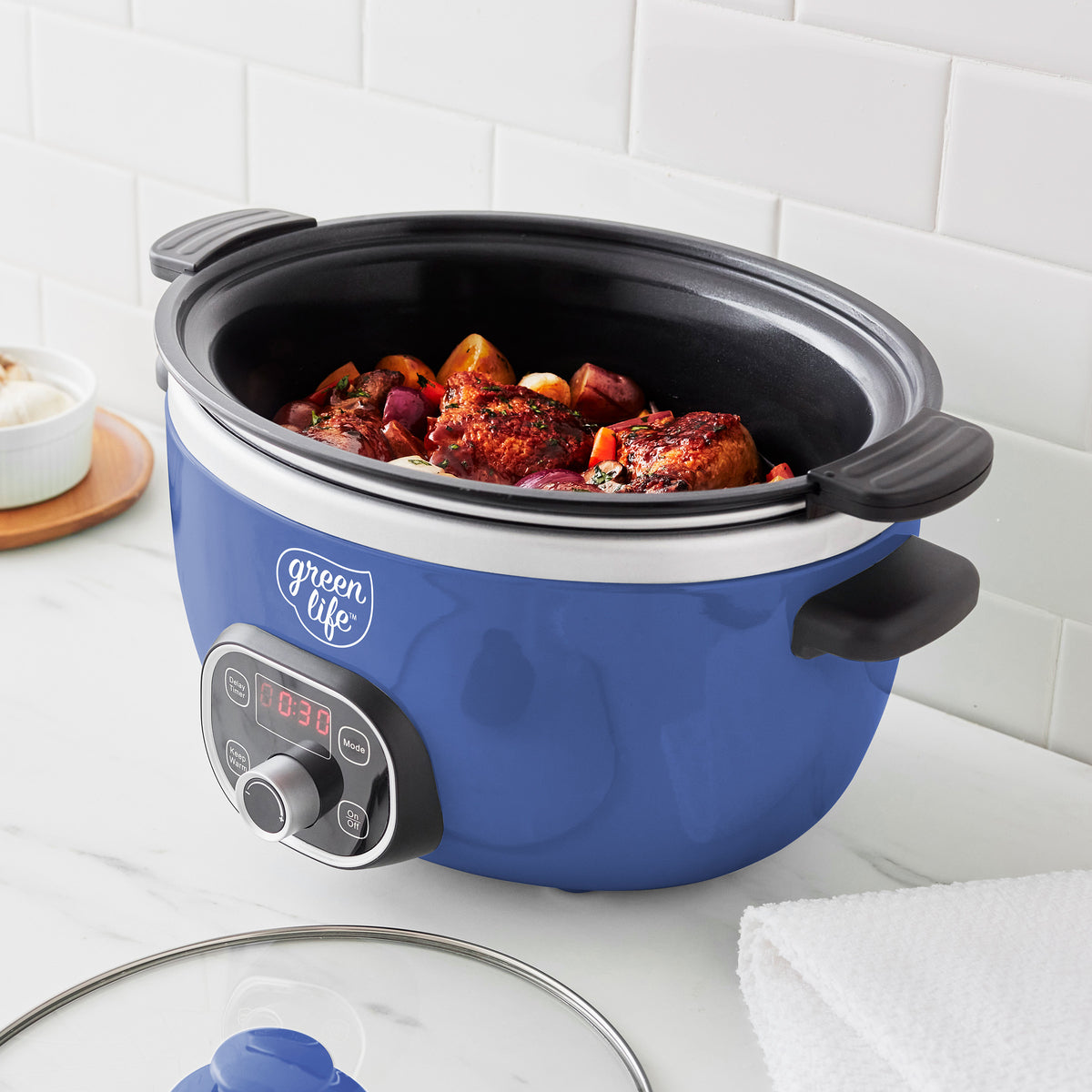 GreenLife Healthy Duo 6-Quart Slow Cooker | Blue