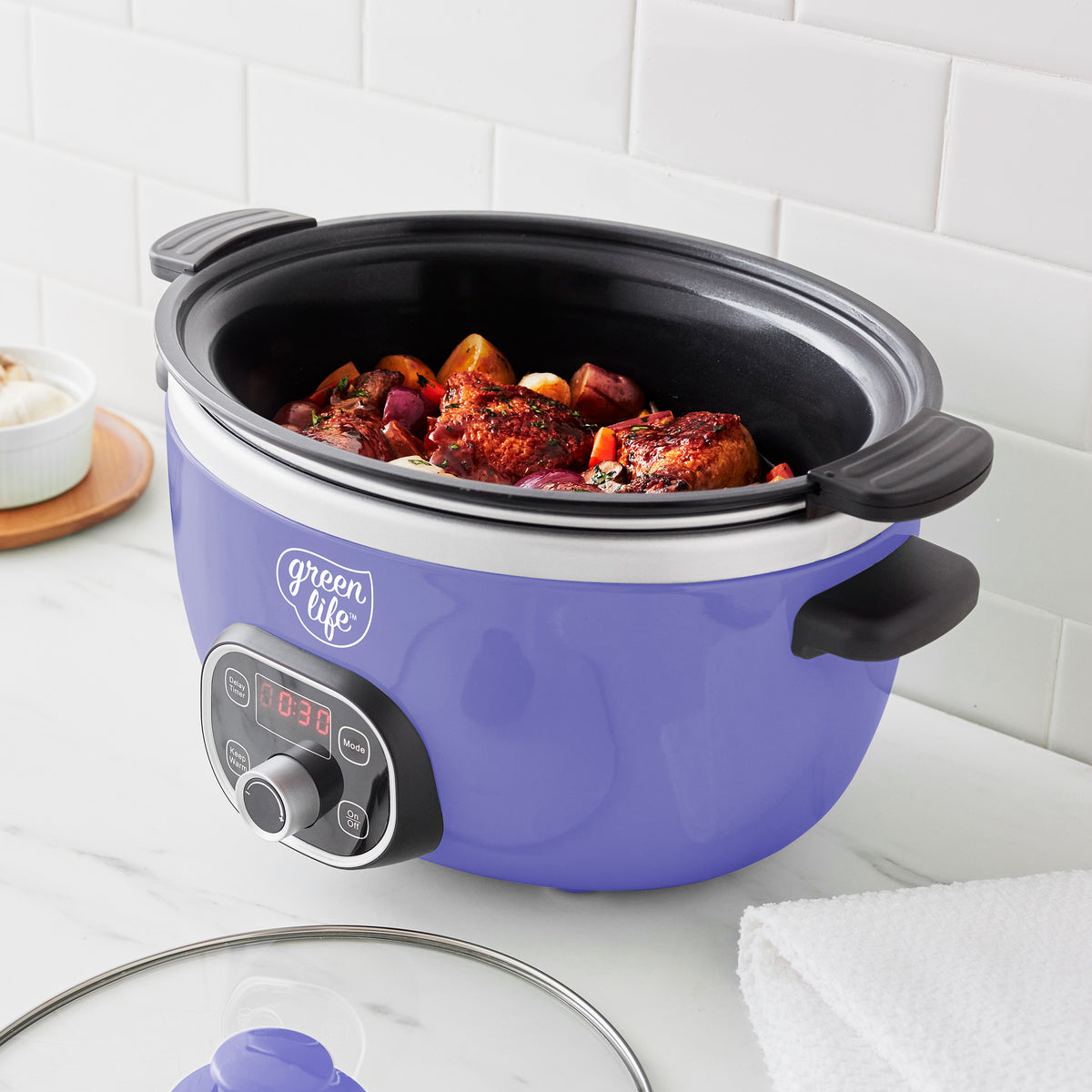 GreenLife Healthy Duo Slow Cooker | Periwinkle