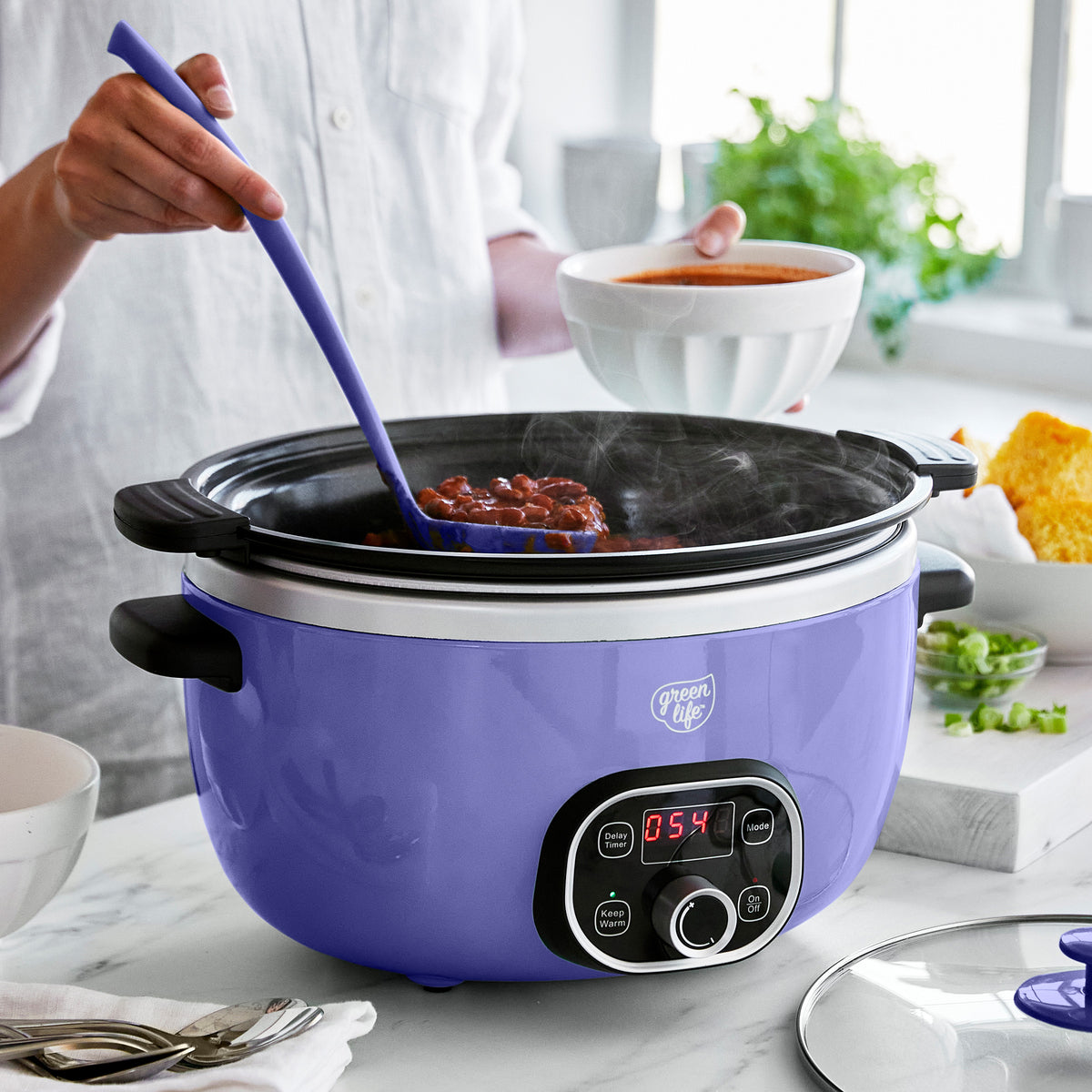 GreenLife Healthy Duo 6-Quart Slow Cooker | Periwinkle