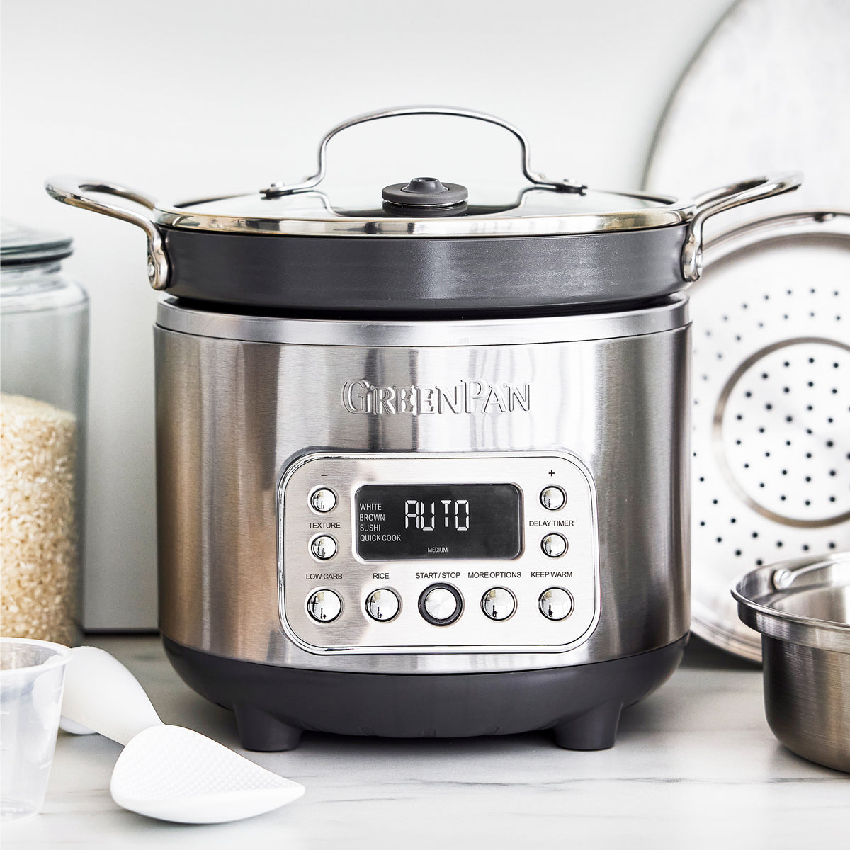 Rice & grains cooker with 10 presets