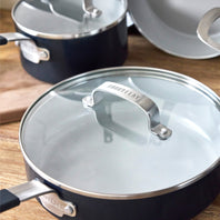 Bobby Flay cookware with glass lids