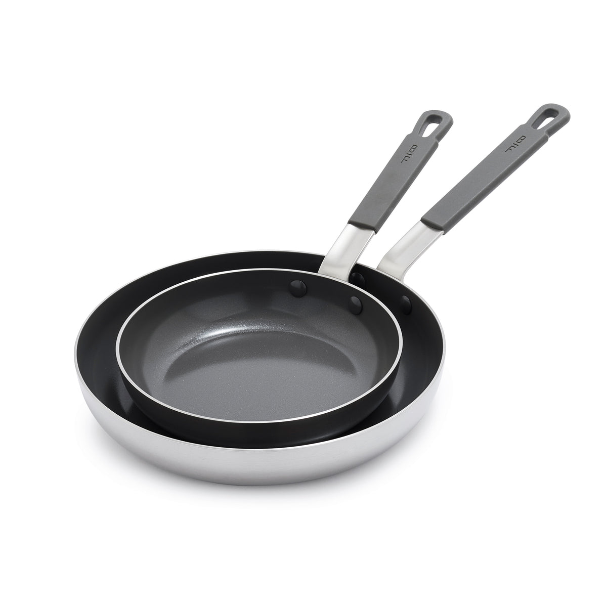 Bobby Flay by GreenPan PFAS-Free Nonstick Stainless Steel 8" and 10" Frypan Set