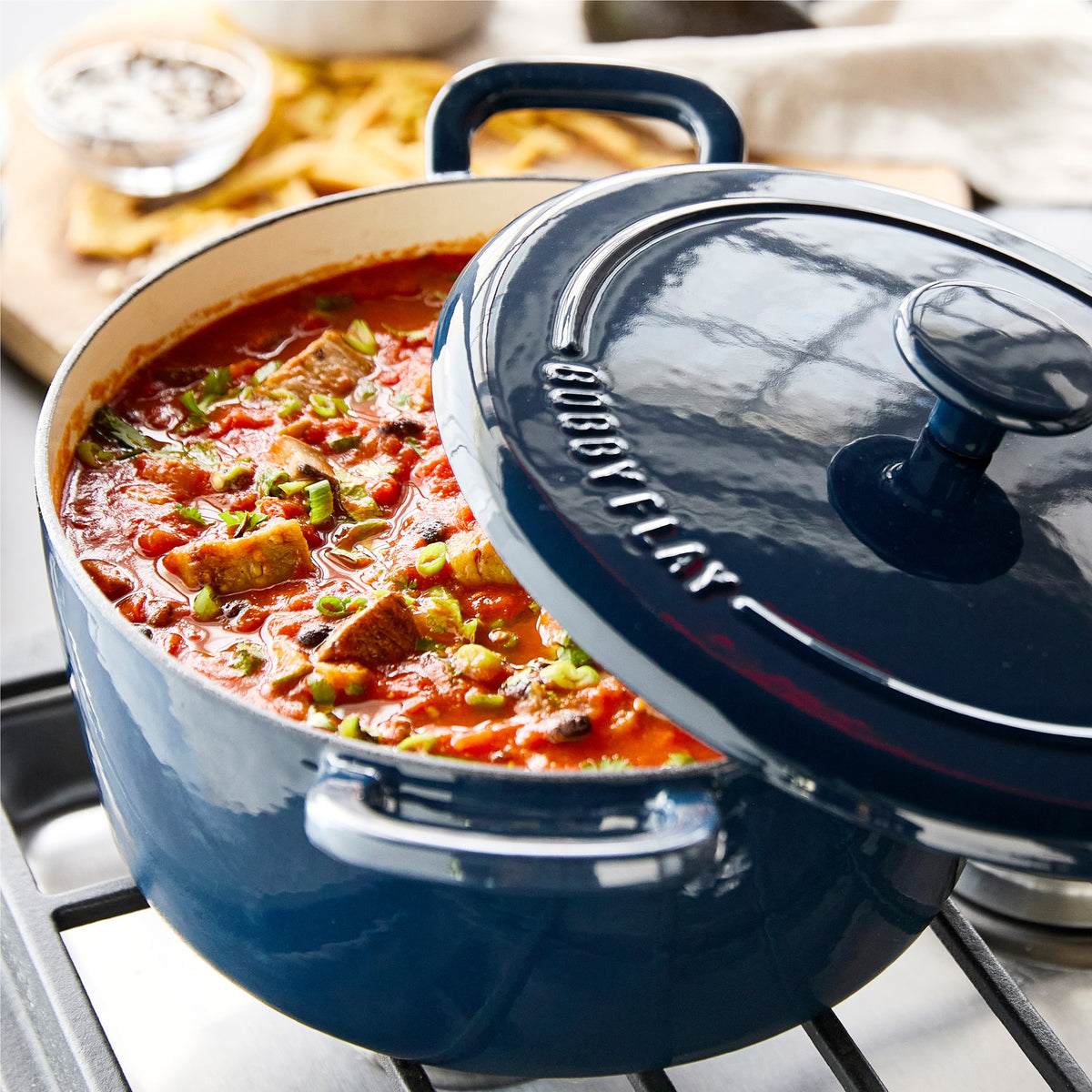 Bobby Flay by GreenPan 5.5-Quart Enameled Cast Iron Dutch Oven | Cobalt