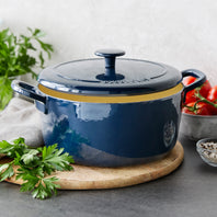 Bobby Flay by GreenPan 5.5-Quart Enameled Cast Iron Dutch Oven | Cobalt