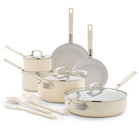 Bobby Flay by GreenPan Professional Ceramic Nonstick 13-Piece Cookware Set | Cream