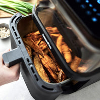 Air fryer with see-through lid design