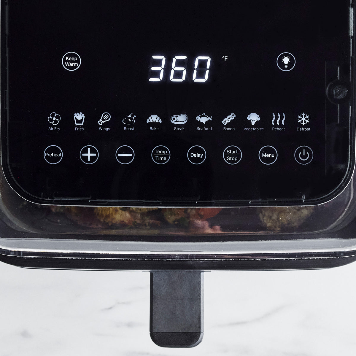 Air fryer with easy-to-read LCD screen